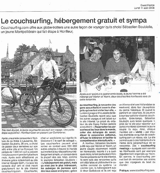 Ouest France, Regional Newspaper, August 11th 2008